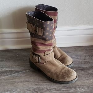 American Flag Leather Boots